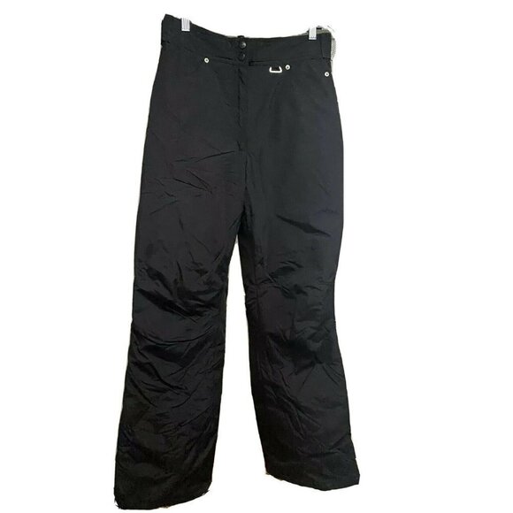 Vintage Womens Slalom Black Ski Snow Pants Medium Insulated Waterproof Pockets - Picture 5 of 11